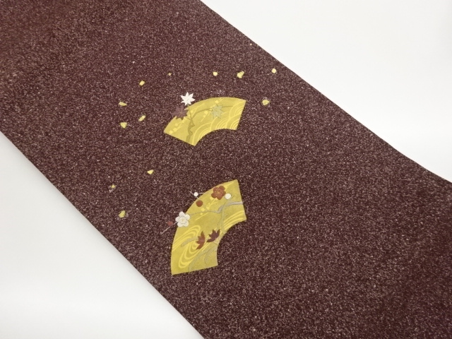 JAPANESE KIMONO / NAGOYA OBI / KINSAI / EMBROIDERY / MAPLE & UME 